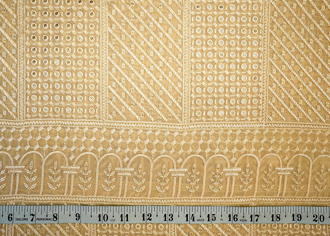 Georgette Fabric with Allover Thread Embroidery