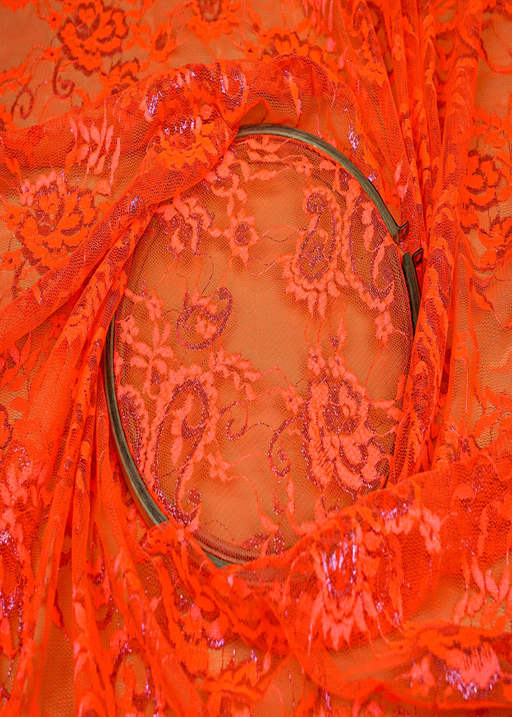 Orange-Sandlin-Lace-Fabric-with-Allover-Floral-Pattern-1318-close-view