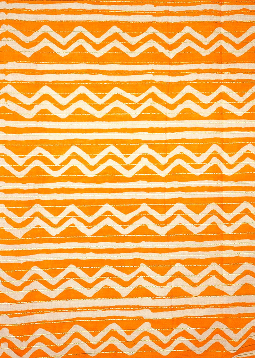 Yellow-Printed-Cotton-Fabric-With-All-Over-Batik-Print-Stripes-And-Lurex-Thread-Work-13806