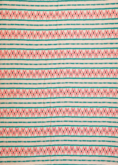 Light Beige Cotton Fabric with Alternate Stripes Print 13823