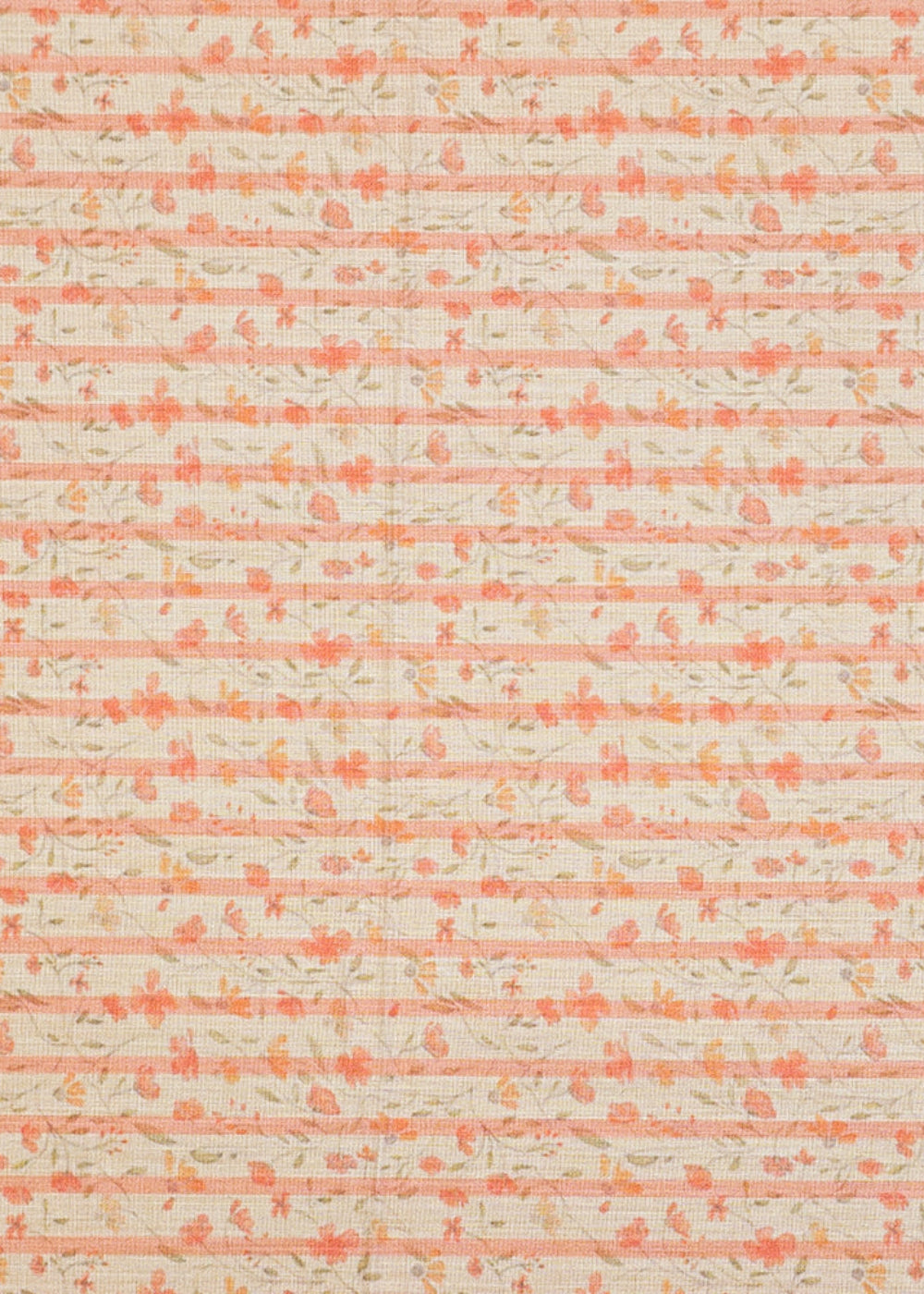 Peach-Cotton-Fabric-With-Floral-Motifs-And-Stripes-13850