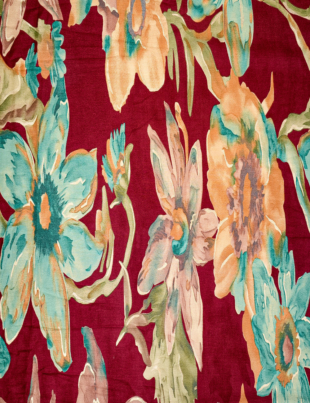 Maroon-Glaze-Cotton-Fabric-With-Allover-Big-Flowers-Print-13904
