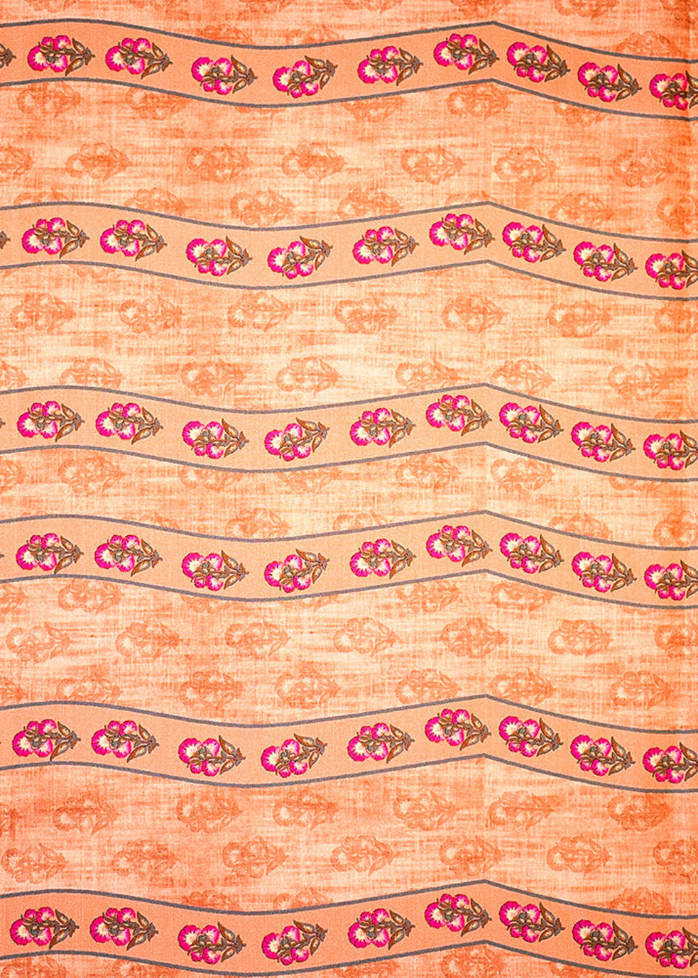 Light-Brown-Cotton-Silk-Fabric-With-Alternate-Stripes-And-Flower-Motif-13921