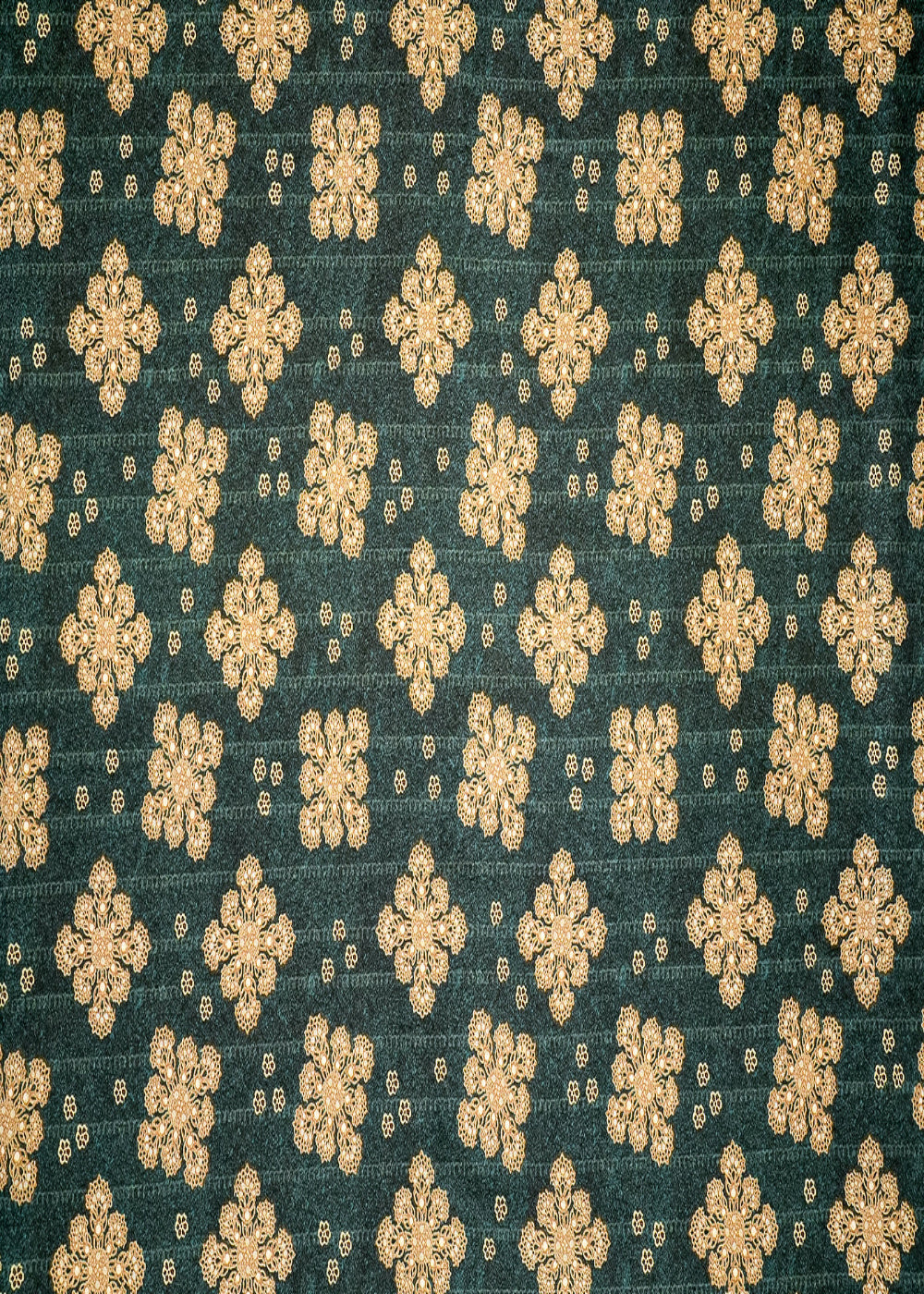 Bottle-Green-Cotton-Silk-Fabric-With-Allover-Traditional-Motifs-And-Tiny-Flowers-13941