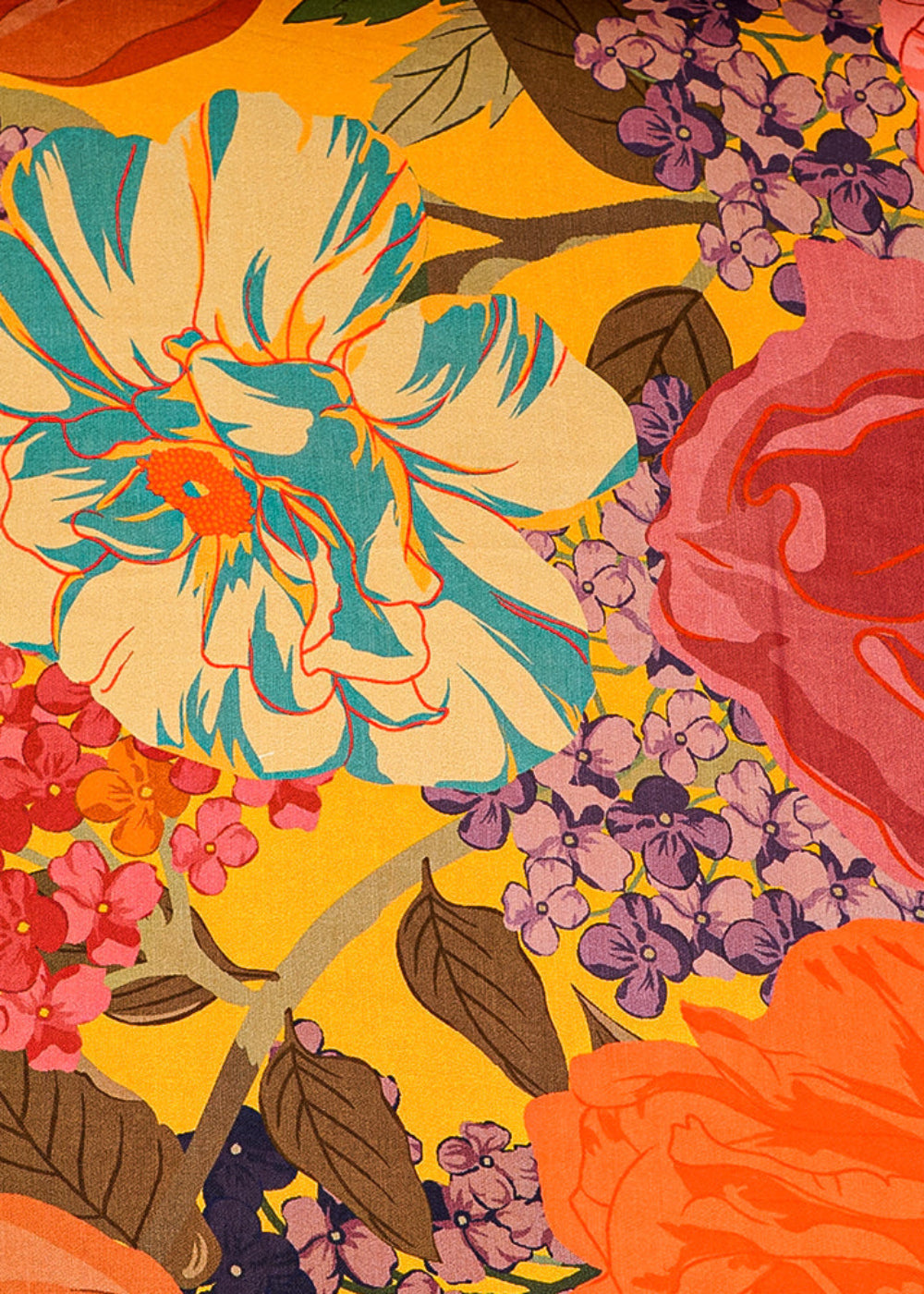 Yellow-Moss-Crepe-Fabric-with-Allover-Big-Flower-Motif-13949