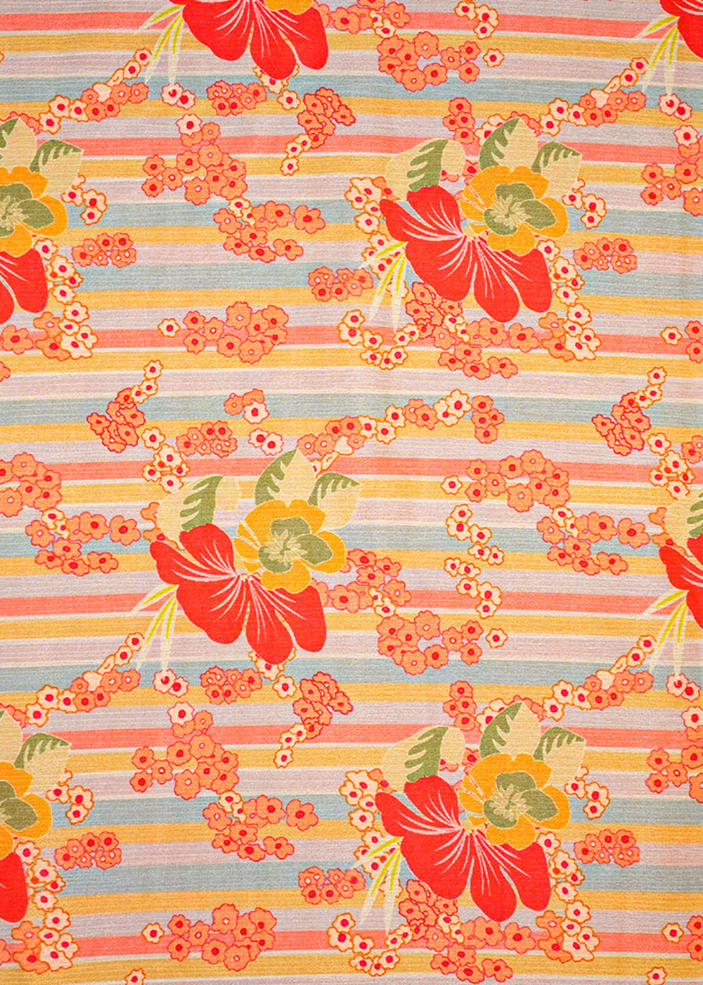 Hot-Pink-Chinon-Chiffon-Fabric-with-Multi-Colored-Striped-Base-and-Allover-Floral-Motifs-13976