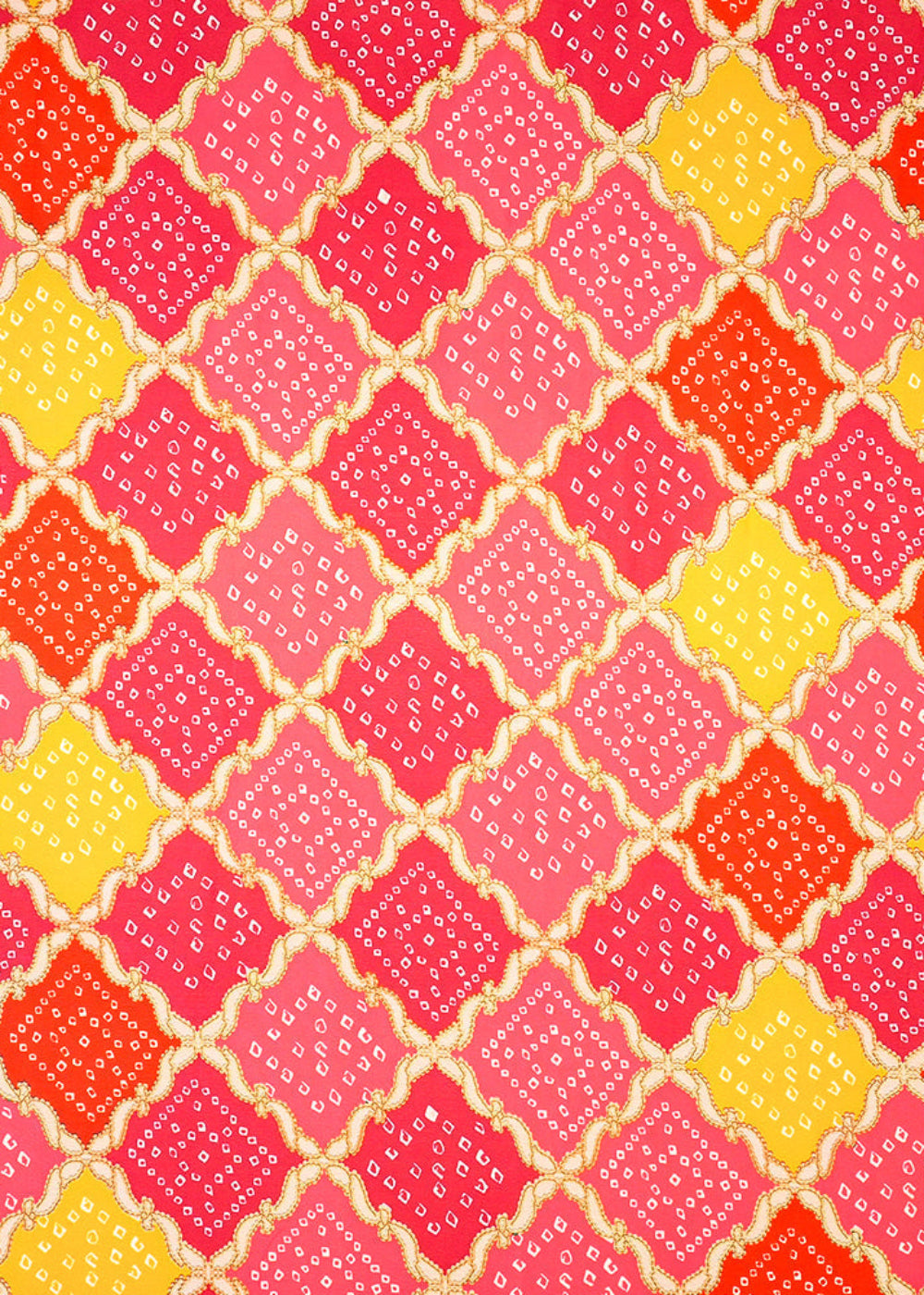 Pink-Georgette-Fabric-with-Allover-Bandhani-Print-in-Check-Pattern-13994