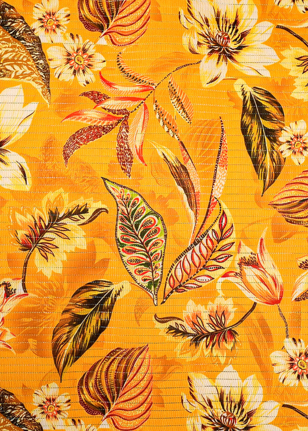 Mustard-Chanderi-Fabric-with-Allover-Floral-Print-and-Thread-Lines-14046
