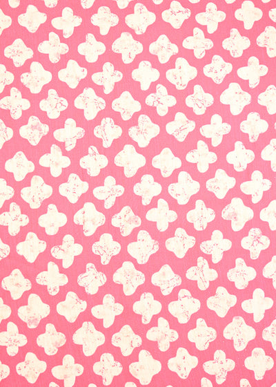 Light Pink Viscose Cotton Silk Fabric with Allover Abstract Batik Motif 14050