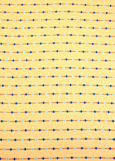 Yellow Muslin Fabric with Allover Lines and Dots 14097