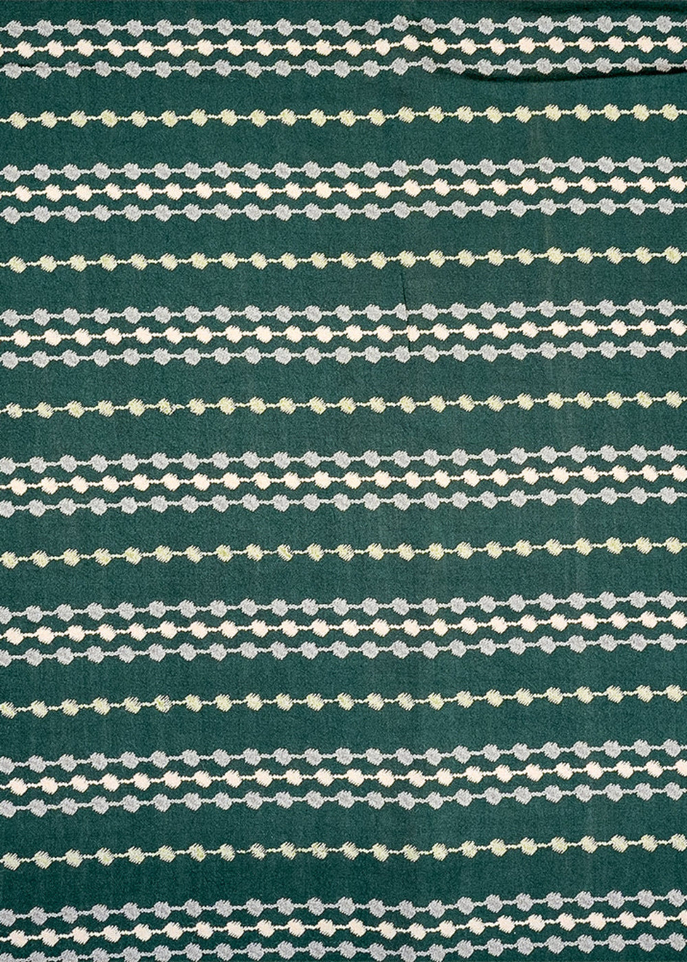 Bottle-Green-Cotton-Linen-Fabric-With-Allover-Lines-And-Dots-14137