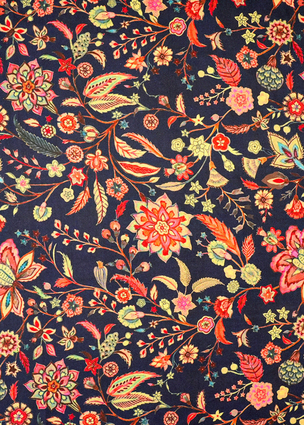Navy-Blue-Dola-Silk-Fabric-with-Allover-Floral-Pattern-14140