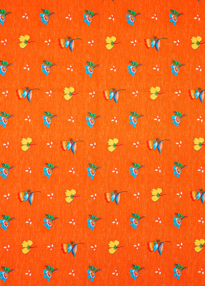 Orange-Imported-Rayon-Fabric-with-Allover-Abstract-Print-14229