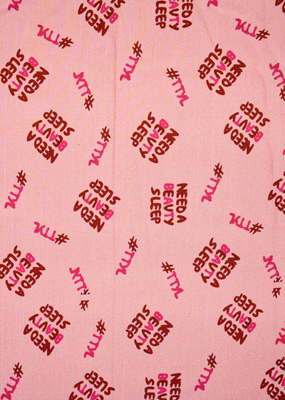 Onion Pink Imported Rayon Fabric with Allover Typography Print 14242