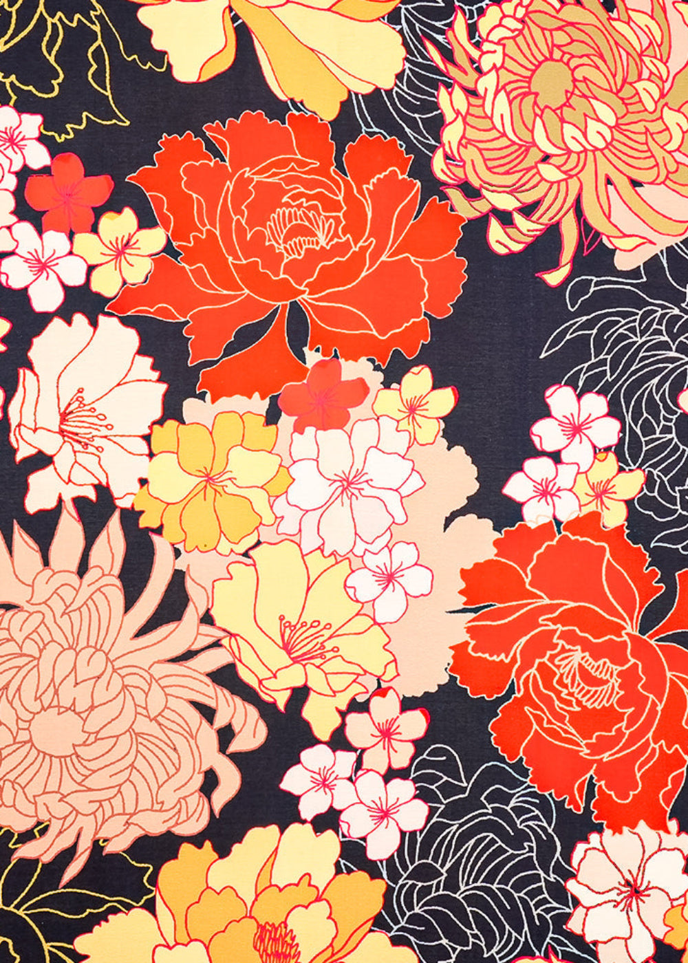 Blue-Georgette-Satin-Fabric-All-Over-Floral-Print-14277