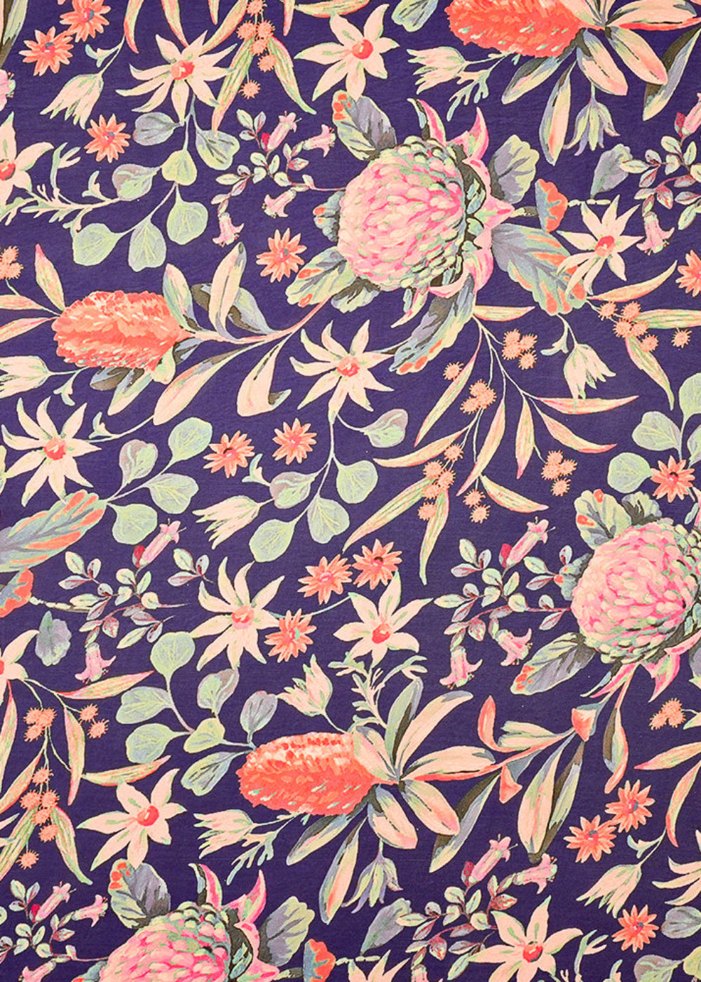 Violet-Georgette-Satin-Fabric-All-Over-Floral-Print-14314