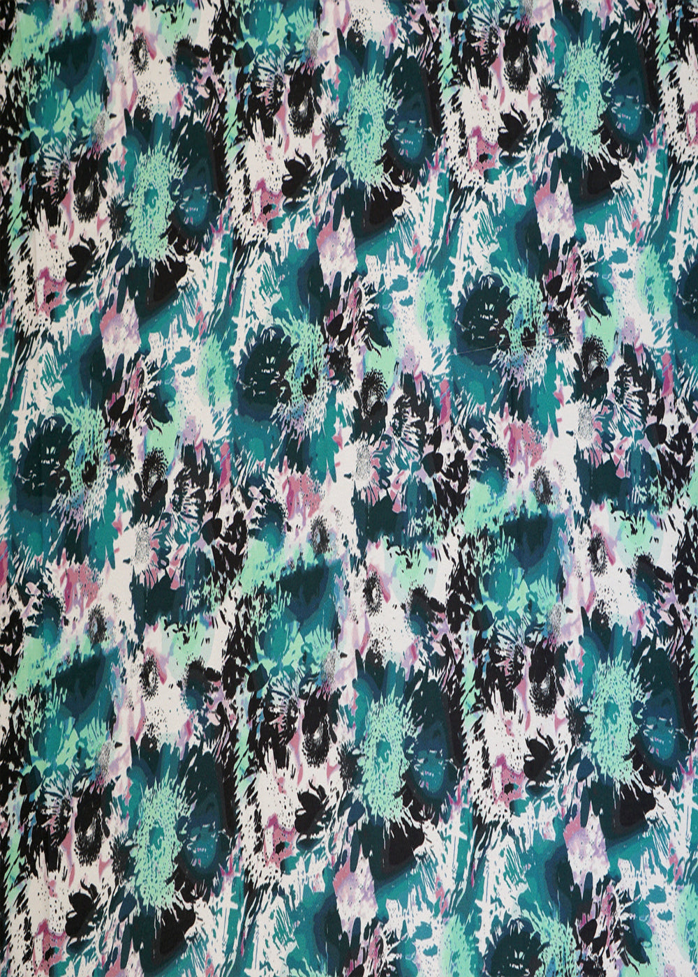 Teal-Green-Satin-Fabric-with-Allover-Abstract-Print-14392