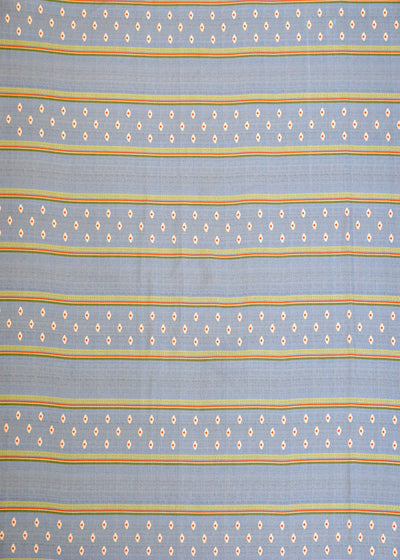 Grey Linen Satin Fabric with Alternate Stripes Print 14423
