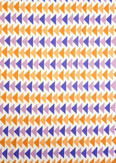 Off White Linen Satin Fabric with Allover Triangle Stripes 14435
