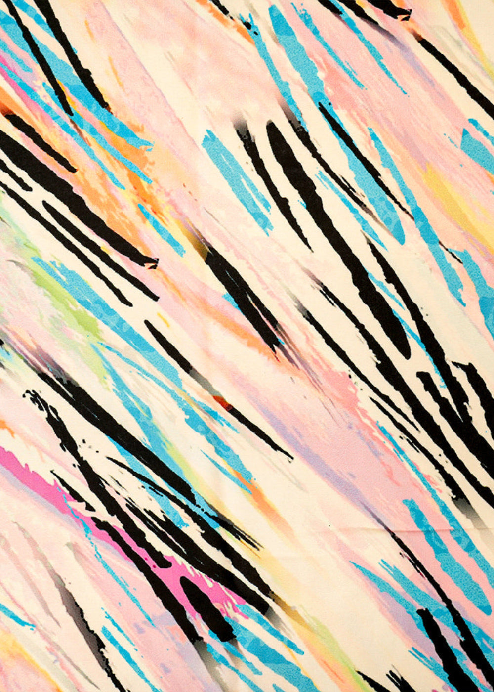 Off White Viscose Satin Fabric with Allover Diagonal Strokes 14473