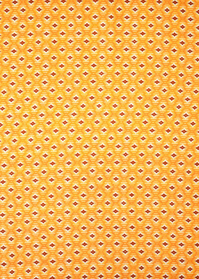 Mustard Linen Satin Fabric with All-Over Abstract Print 14503