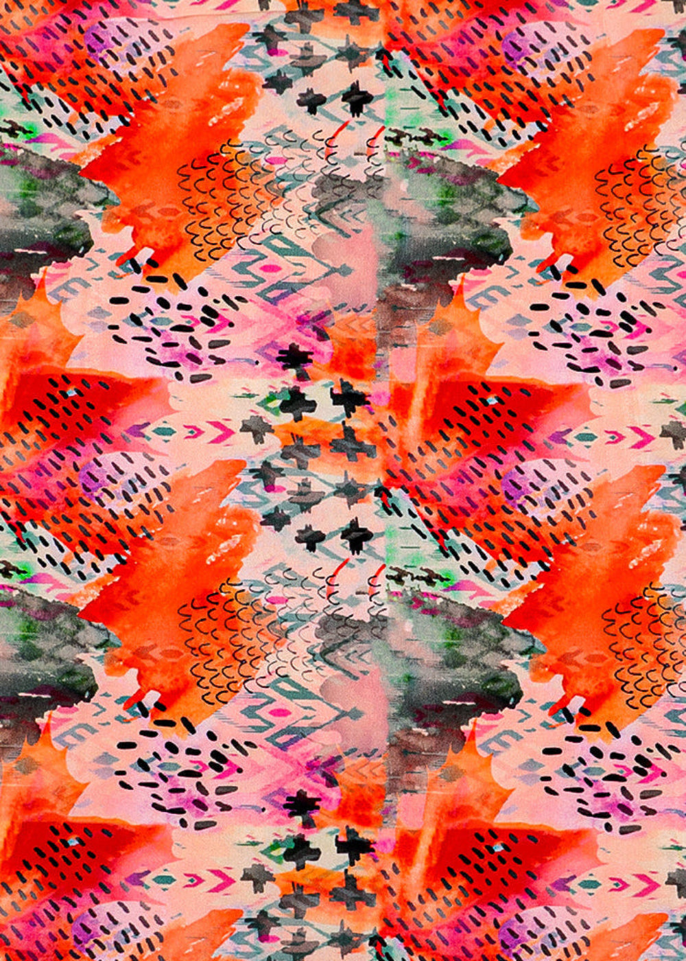 Multi-Color-Natural-Crepe-Fabric-with-Allover-Abstract-Print-14519