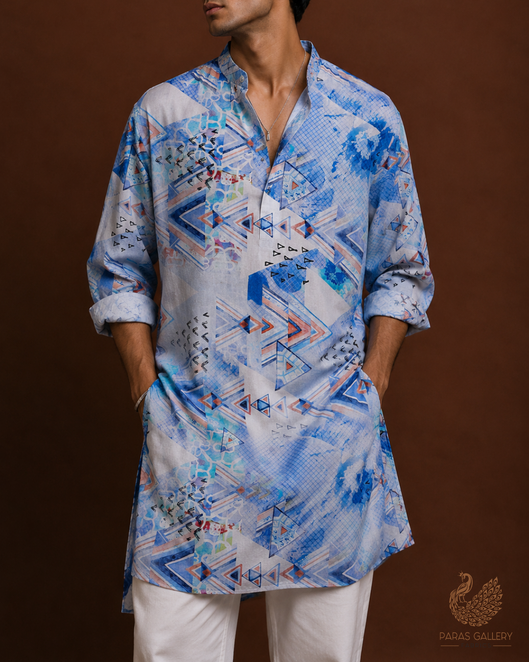 Multi-Color Natural Crepe Fabric with Allover Abstract Print 14522