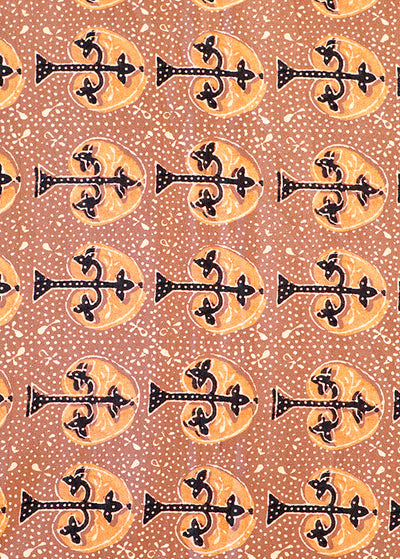 Light Brown Crepe Fabric with Allover Traditional Motif Print 14542