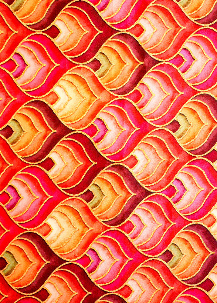 Multi-Color-Crepe-Fabric-with-Allover-Traditional-Pattern-14548