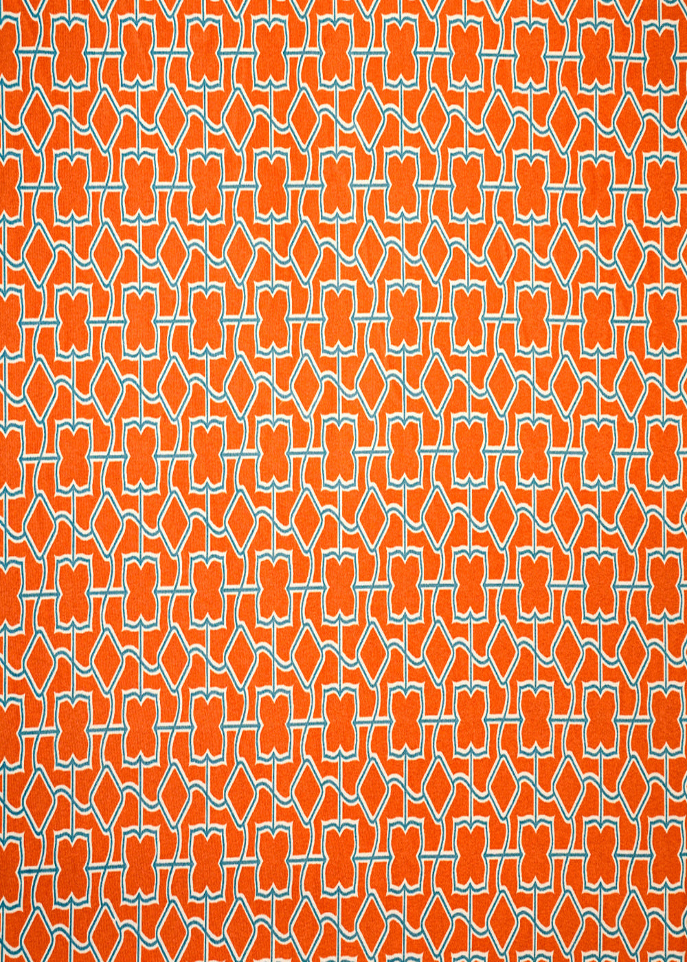 Rust-Crepe-Fabric-with-Allover-Geometric-Print-14589