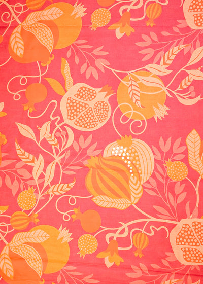 Pink Organza Fabric with All Over Abstract Print 14609