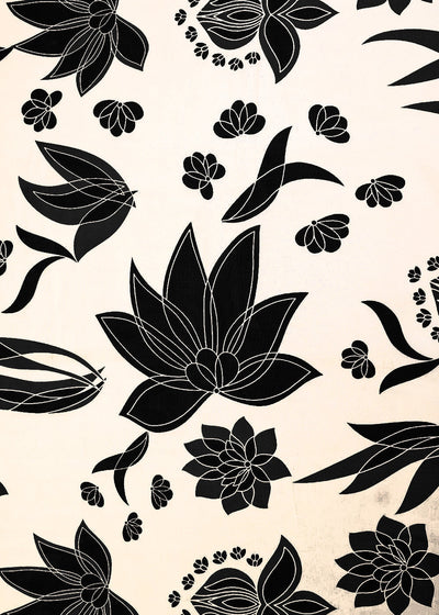 White Organza Fabric with All Over Abstract Print 14648