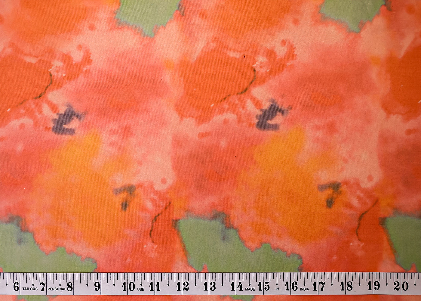 Multi-Color Organza Fabric with All Over Abstract Print 14662