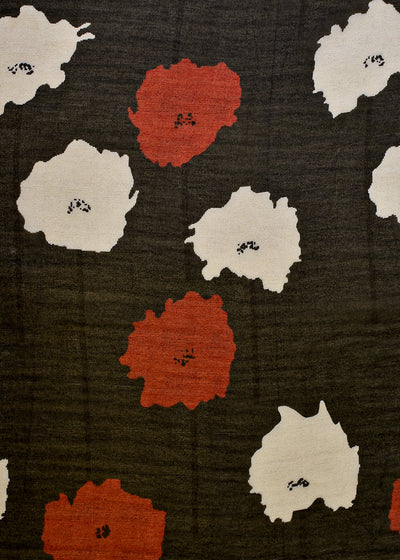 Black Organza Fabric with All Over Abstract Print 14683
