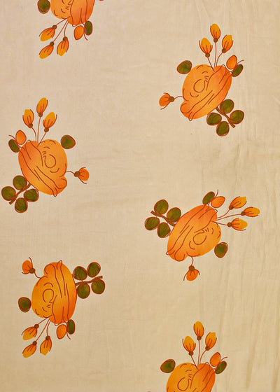 Cream Organza Fabric with All Over Abstract Print 14684