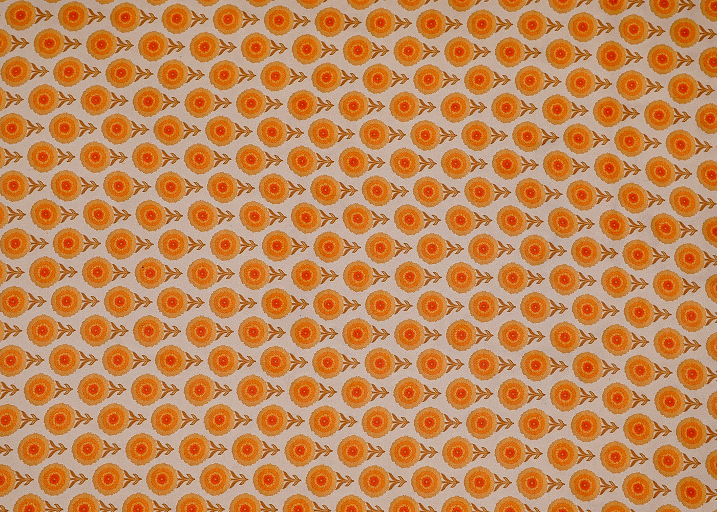 Off White Organza Fabric with All Over Traditional Print 14689