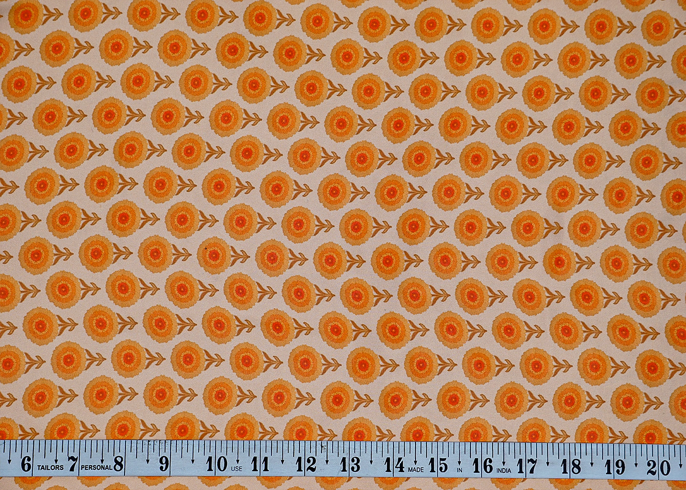 Off White Organza Fabric with All Over Traditional Print 14689
