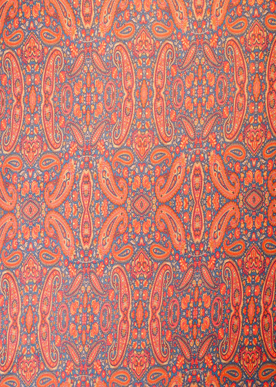 Blue Organza Fabric with All Over Traditional Print 14759