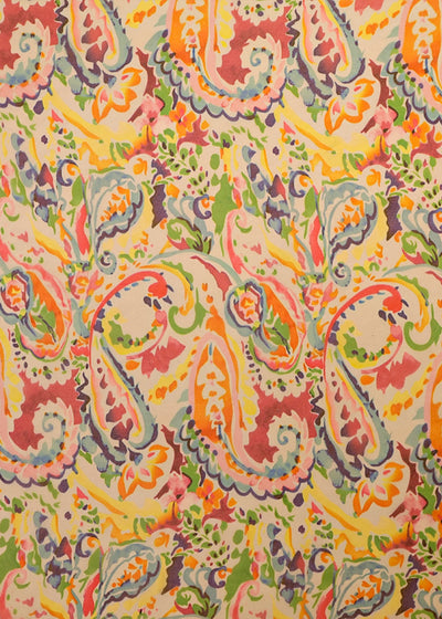 Multi-Color Organza Fabric with All Over Abstract Print 14779