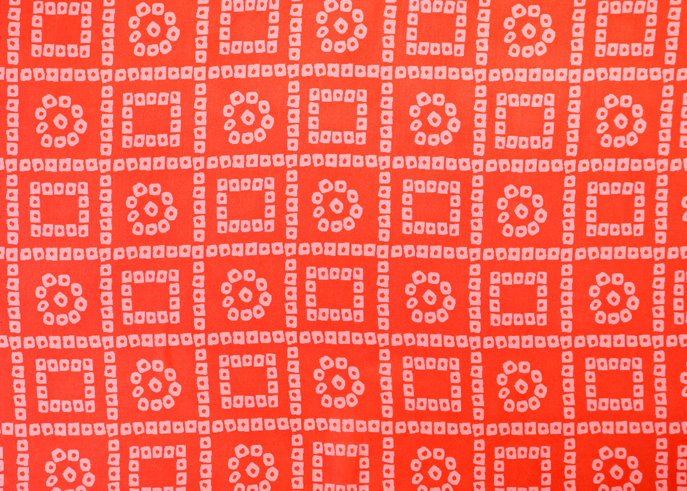 Rose Pink Organza Fabric with All Over Traditional Print 14790