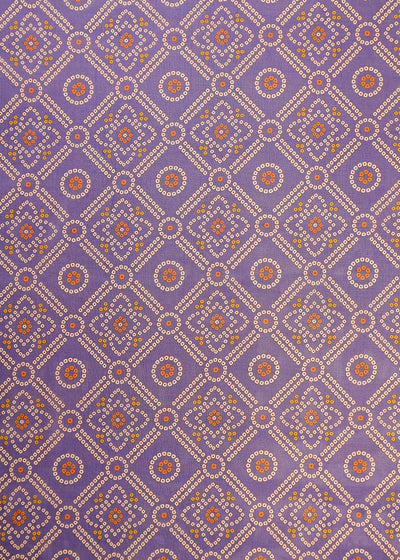 Blue Organza Fabric with All Over Traditional Print 14794