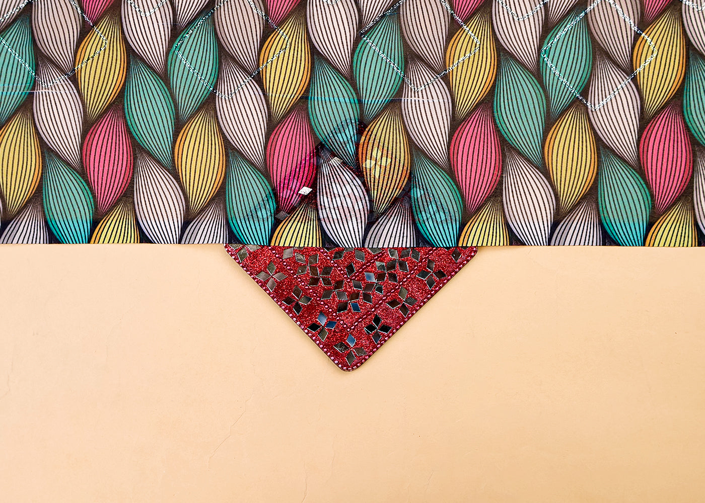 Multi- Colour Georgette Fabric with All Over Abstract Print and Gotta Patti Work 14843