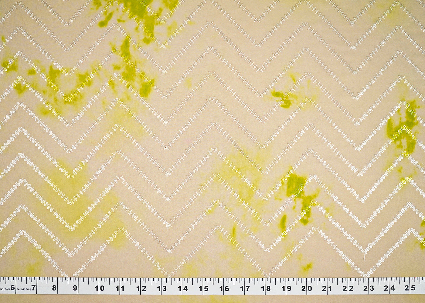 Pista Green Georgette Fabric With All Over Traditional Print 14876