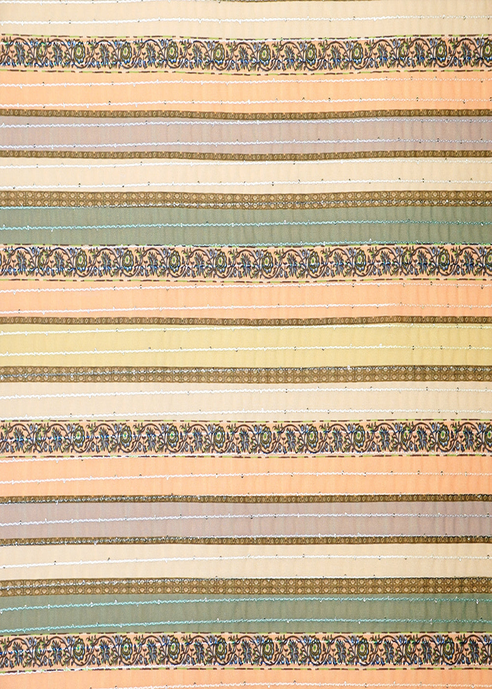 Multi Colour Georgette Fabric With All Over Traditional Print 14885
