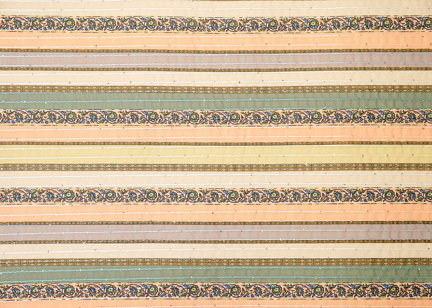 Multi Colour Georgette Fabric With All Over Traditional Print 14885