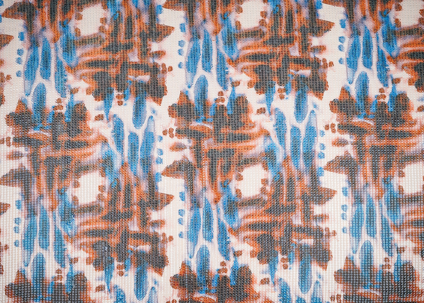 Multi Colour Georgette Fabric With All Over Abstract Print 14902