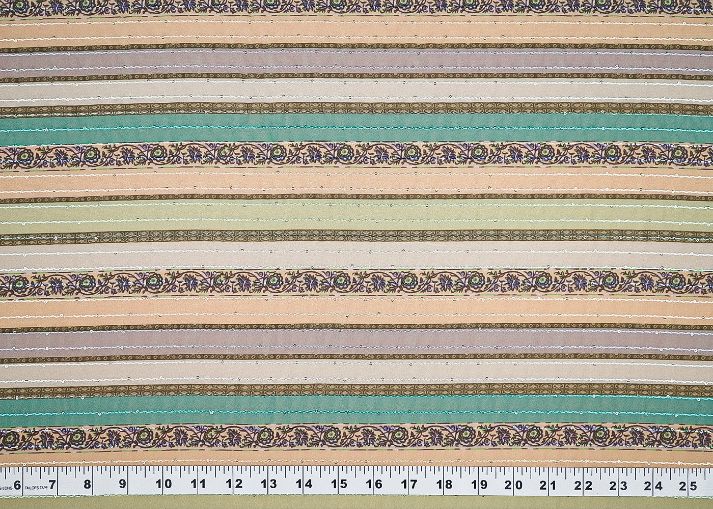 Multi Colour Georgette Fabric With All Over Traditional Print 14942
