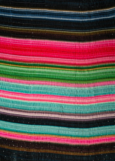 Multi-Color Chinon Chiffon Fabric With All Over Abstract Print, Thread And Sequins Work 14946