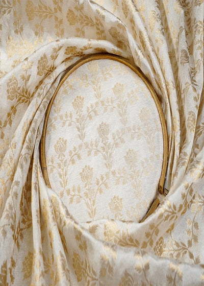 Dyeable Chanderi Fabric with All Over Zari Handloom 15069