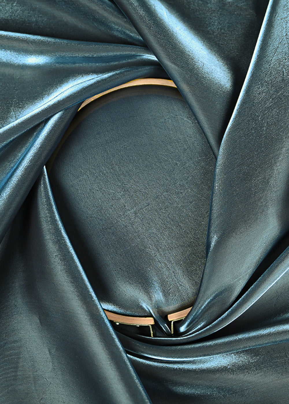 Slate Blue Colored Organza Satin Fabric 15194(101)